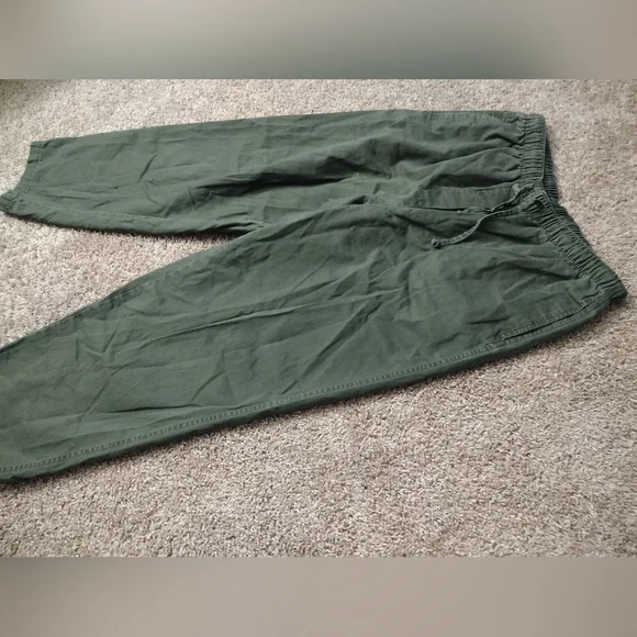 Fashion Bug Olive Green Wide Leg Drawstring Pants 18-20W - Picture 2 of 10
